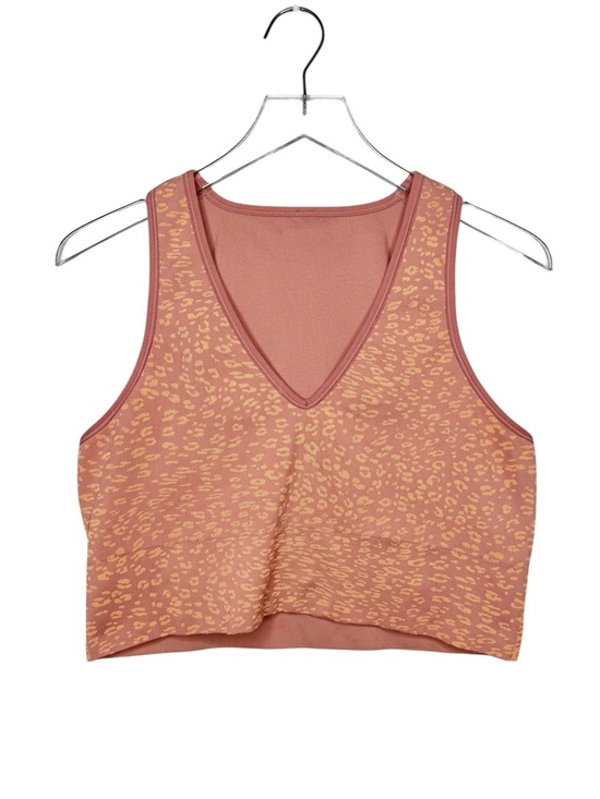Athleta Tops - Athleta Aurora Ribbed  Orange Dusty Rose Leopard Print V Neck Tank Top Sz XL
